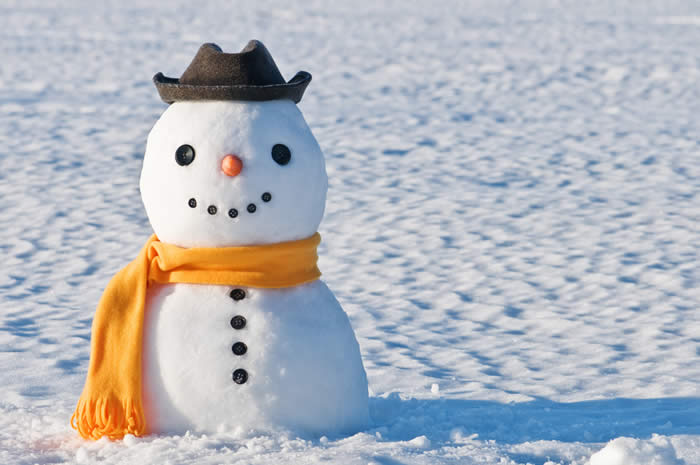 Snowman with Hat and Scarf-copyrighted image/Fotolia.com